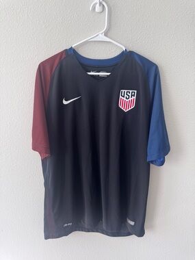 Nike Black USA Soccer Jersey with Red & Blue Accents